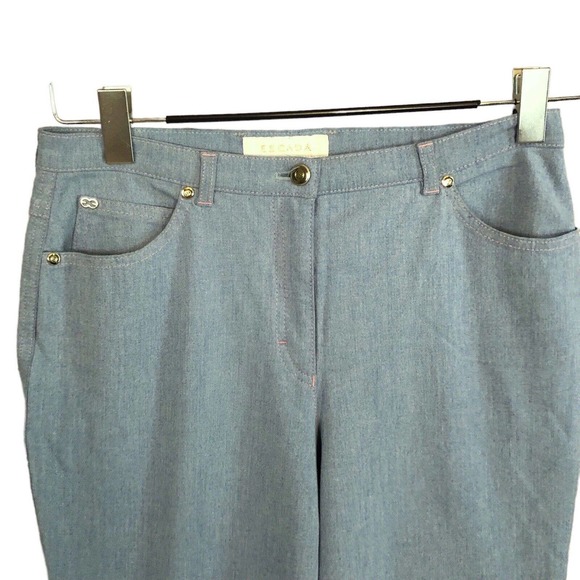 Escada Petite Bootcut Jeans Light Wash Contrast Stitch *Hemmed* - Picture 2 of 9